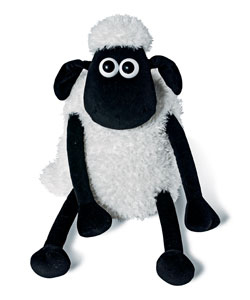 Shaun the Sheep can used as a hot water bottle cover or pyjama case. Press his nose to hear him blea