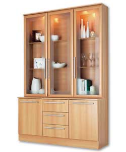 Shelton Beech 3 Door Display Unit