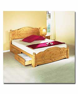 Sherington Solid Pine Double Bed/Comfort Sprung Matt/2 Drw