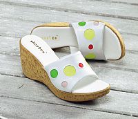 Shoebox Womens Spotted Wedge Mules