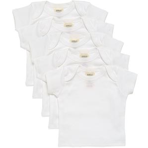 Short Sleeve Vest, White, Pack of 5, Newborn