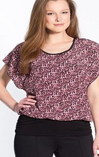 Unbranded Short-Sleeved Dual Fabric Loose-Fit Blouse