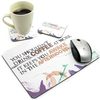 Unbranded Shouldn`t Drink Coffee At Work Mousemat Set
