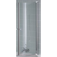 Silver / clear Pivot Door to create complete shower surround for Shower Bath. 100 hinge for easy
