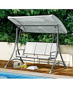 Steel frame with textoline.Weather and stain resistant finish.Size (H)178, (W)206, (D)132cm.Weight 3