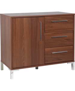 Unbranded Sienna 1 Door and 3 Drawer Sideboard - Walnut