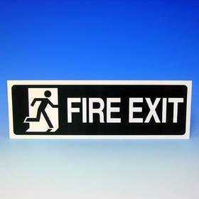 Unbranded Sign Fire Exit 400 x 125mm Adhesive