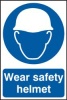 WEAR SAFETY HELMET sign measuring 200 x 300mm. Made from 0.65mm semi-rigid plastic and printed using