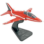 A collector quality replica of the BAE Hawk as flown by the Red Arrows and hand signed by all 9 of