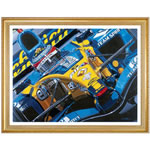 This is a wonderful print from our favourite Formula One artist Colin Carter. The image is bold and