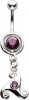 Silver Jewelled Swirly Dropper Navel Bar Attachment