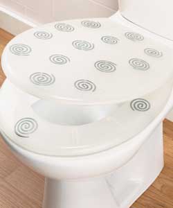 Silver Spirals Toilet Seat