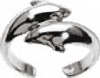 Silver Two Dolphin Toe Ring