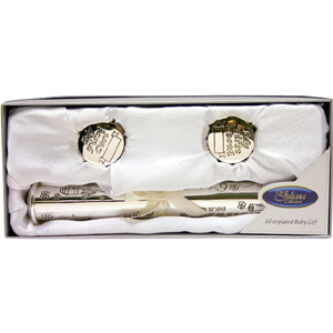 Silverplated Birth Certificate First Tooth Set