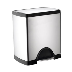 This bin will help you save space as it fits flush against the wall. A "kickstand" feature allows