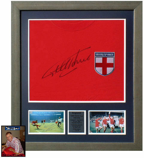 Unbranded Sir Geoff Hurst 1966 signed and framed shirt and photos - Was andpound;229.99
