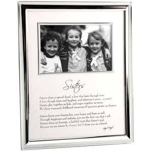 This beautiful and heartfelt Sisters Verse Photo Frame makes a very unique gift for a special sister