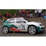 A great value 1/18 scale replica by Solido of the Skoda Fabia WRC car from 2003. Complete with