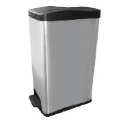 Unbranded Slimline polished stainless steel bin 40L