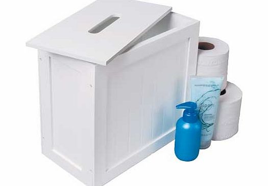 Keep all those unattractive bathroom accessories such as toilet spray and toilet rolls hidden away in this attractive and compact white storage unit. MDF. Size H33. W31. D17cm. EAN: 5016319321625. (Barcode EAN=5016319321625)