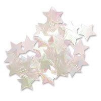 small iridescent white star confetti