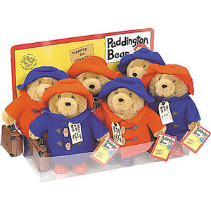 This cute little Plush Paddington Bear stands 19cm tall standing and wears a felt hat and dufflecoat