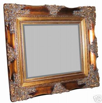 Moulded Pattern Bronze effect frame
Bevelled Mirror