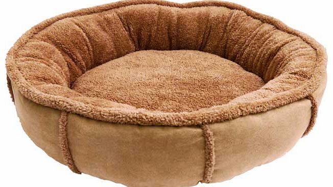 Unbranded Small Suede Cat Donut with Micro Sherpa Inner -