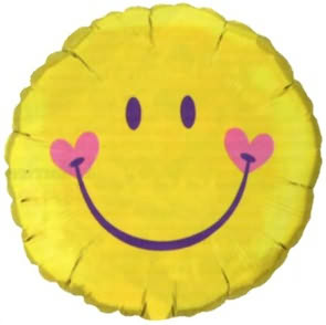 Smile Face Yellow 18 Foil Balloon In a Box