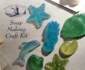 contains everything needed to create your own delicately scented soaps with a sea theme