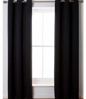 The Soft Drape Eyelet Blackout Curtains are a brilliant addition to your room. Finished in a striking black colour. they will ensure darkness and a peaceful nights sleep. Made from 100% polyester. Unlined. Blackout. Size 168cm (66 inches) wide by 183