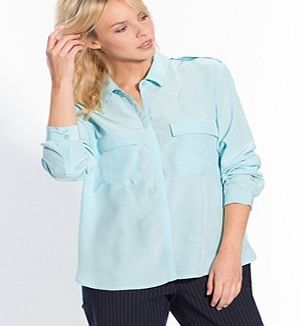 Unbranded Softly Draping Blouse With Long Roll-Up Sleeves