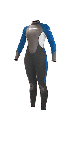 SOLA Vision Ladies 3/2mm Steamer Wetsuit, 3/2 combination fullsuit, Flatlock construction, 50 stretc