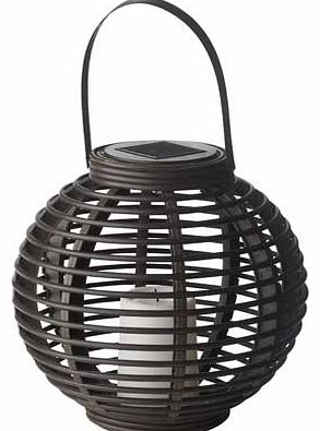 Add some modern charm to your garden with this Solar Rattan Round Table Lamp. This solar lamp comes with bulbs included. Size H22. W22. D22cm.