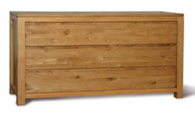Unbranded SOLID OAK CHEST 3 DRAWER LONG SWISS