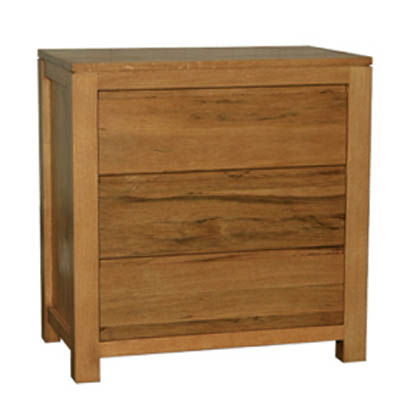 Unbranded SOLID OAK CHEST 3 DRAWER SMALL SWISS