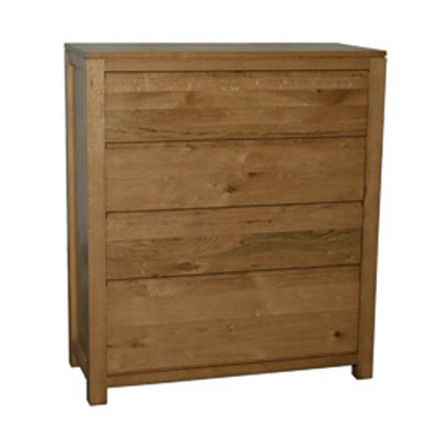 Unbranded SOLID OAK CHEST 4 DRAWER SWISS