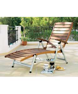 A deluxe sunlounger constructed with an aluminium