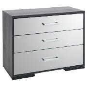 Unbranded Sophia 3 Drawer Chest Mirrored