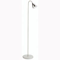 Satin sliver finish floor lamp with chrome shade,