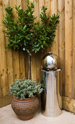 Sphere and Column Water Feature