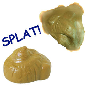 A disturbingly realistic Splat Poo that creates a revolting `splat` when thrown at a window. It slow