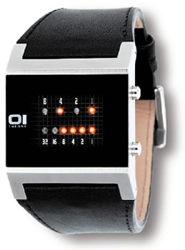 Square Binary Watch with Red LEDs