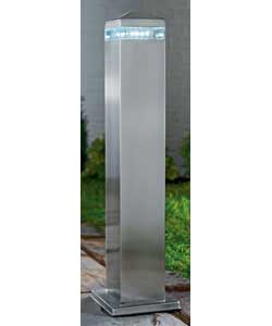 Square 0.5m LED bollard.Top of bollard as per detail below.Stainless steel with clear lens.Acrylic