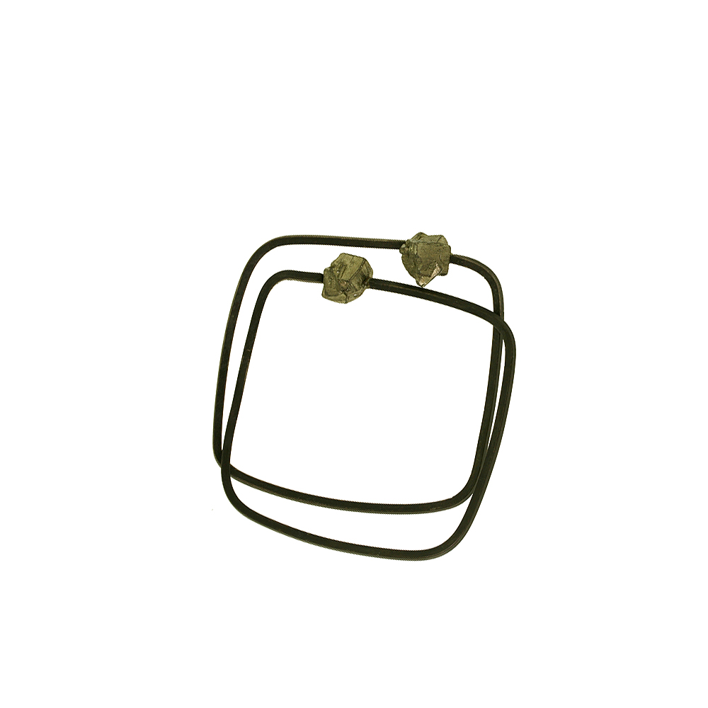 Unbranded Square Pyrite Bangles