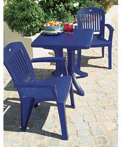 Square Resin Bistro Table Blue