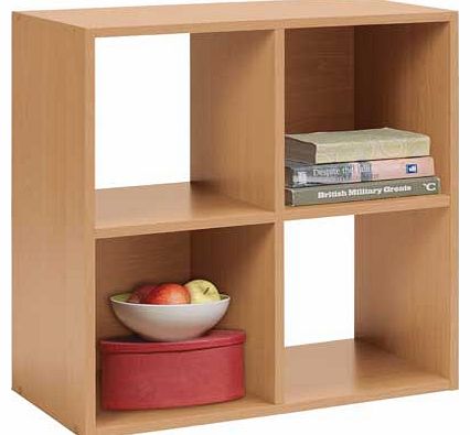 This 4 cube unit is finished in a fabulous beech effect. Ideal for storing or displaying a range of items. they are both modern and practical for your home. Part of the Squares collection Collect in store today. Size H61. W61. D29.5cm. 4 shelves. Wei