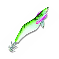 Squid Jig Contoured Lure - Green and White - 10cm