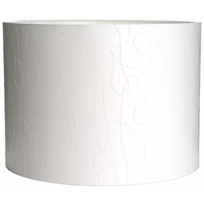 A cool white shade with a subtle squiggle pattern