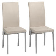 Unbranded Stanford Faux Suede Pair of Chairs, Cream